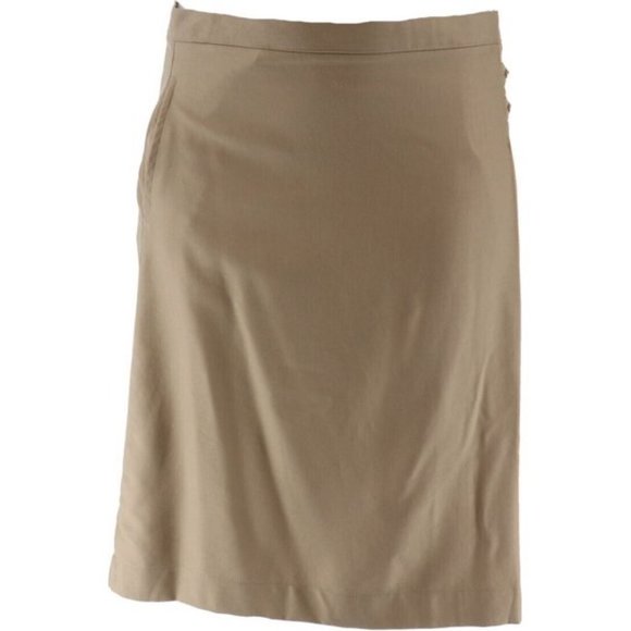 NWT LANDS' END UNIFORM BELOW KNEE SOLID A-LINE SKIRT KHAKI SIZE 3 - Picture 1 of 9